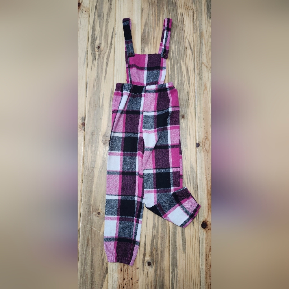 Pink and Black Plaid Romper Y2K Vintage Hirl Size 7